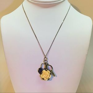 Vintage Rose Charm Necklace